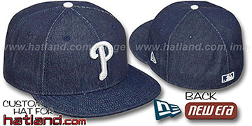 Phillies 'DENIM' Fitted Hat by New Era - navy