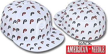 Phillies DICE ALL-OVER White Fitted Hat by American Needle