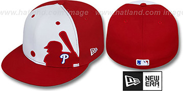 Phillies MLB SILHOUETTE White-Red Fitted Hat by New Era