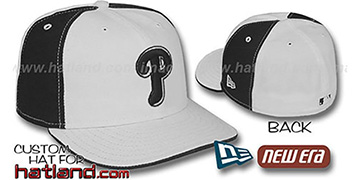 Phillies 'PINWHEEL' White-Black Fitted Hat by New Era