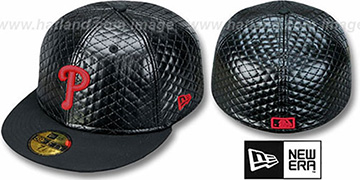 Phillies 'QUILTE' Black Fitted Hat by New Era