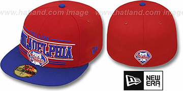 Phillies RETRO-SMOOTH Red-Royal Fitted Hat by New Era