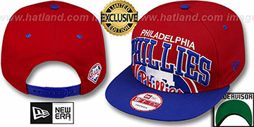 Phillies SUPER-LOGO ARCH SNAPBACK Red-Royal Hat by New Era