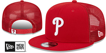 Phillies 'TEAM-BASIC TRUCKER SNAPBACK' Red Hat by New Era