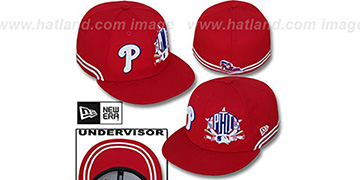 Phillies TWO-BIT Red-White Fitted Hat by New Era