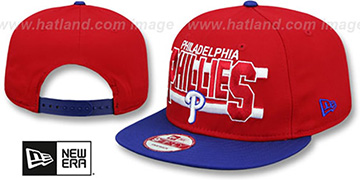 Phillies WORDSTRIPE SNAPBACK Red-Royal Hat by New Era