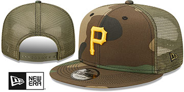 Pirates ARMY CAMO TRUCKER Hat by New Era