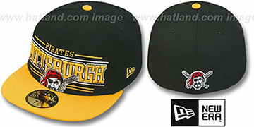 Pirates 'RETRO-SMOOTH' Black-Gold Fitted Hat by New Era