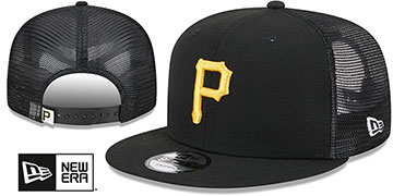 Pirates 'TEAM-BASIC TRUCKER SNAPBACK' Black Hat by New Era