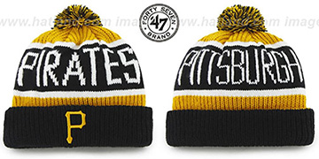 Pirates THE-CALGARY Black-Gold Knit Beanie Hat by Twins 47 Brand