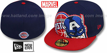 Pistons 'HERO-HCL' Navy-Red Fitted Hat by New Era