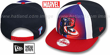 Pistons MARVEL RETRO-SLICE SNAPBACK Navy-Red Hat by New Era