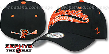 Princeton 'SWOOP LACROSSE' Black Fitted Hat by Zephyr