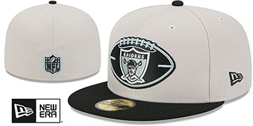 Raiders 2024 HISTORIC SIDELINE Stone-Black Fitted Hat by New Era