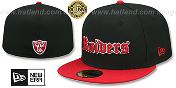 Raiders GOTHIC TEAM-BASIC Black-Red Fitted Hat by New Era