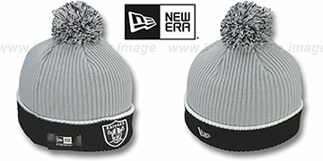 Raiders 'NFL FIRESIDE' Grey-Black Knit Beanie Hat by New Era