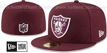 Raiders 'NFL TEAM-BASIC' Maroon-White Fitted Hat by New Era