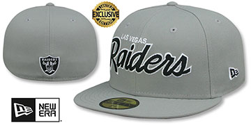 Raiders 'NFL TEAM-SCRIPT' Light Grey Fitted Hat by New Era