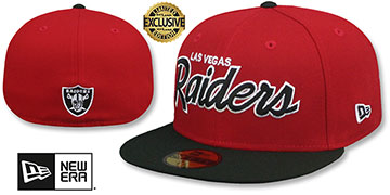 Raiders 'NFL TEAM-SCRIPT' Red-Black Fitted Hat by New Era