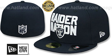 Raiders RAIDER-NATION Navy-White Fitted Hat by New Era