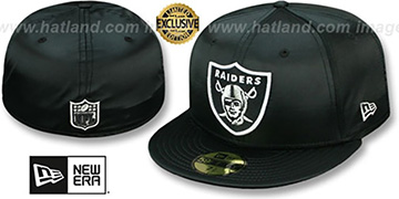 Raiders 'SATIN BASIC' Black Fitted Hat by New Era