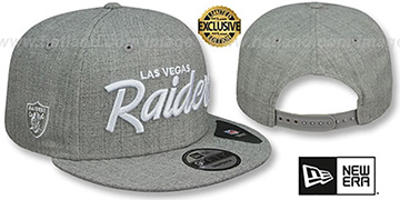 Raiders 'SCRIPT TEAM-BASIC SNAPBACK' Heather Light Grey Hat by New Era