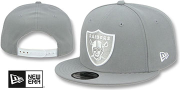 Raiders TEAM-BASIC SNAPBACK Light Grey-White Hat by New Era