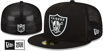 Raiders 'TEAM-BASIC TRUCKER' Black-White Fitted Hat by New Era