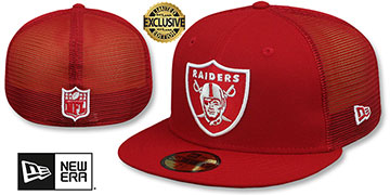 Raiders TEAM-BASIC TRUCKER Red-White Fitted Hat by New Era