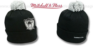 Raiders 'XL-LOGO BEANIE' Black by Mitchell and Ness