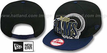 Rams THROUGH SNAPBACK Black-Navy Hat by New Era