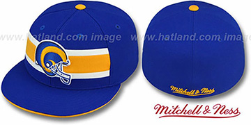 Rams 'THROWBACK TIMEOUT' Royal Fitted Hat by Mitchell and Ness