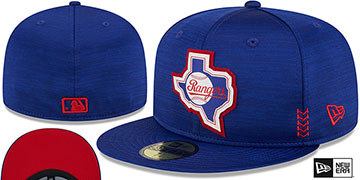 Rangers '2024 ONFIELD CLUBHOUSE' Heather Royal Fitted Hat by New Era