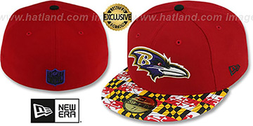 Ravens 'MARYLAND-FLAG' Red Fitted Hat by New Era