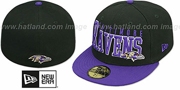 Ravens NFL 2T CHOP-BLOCK Black-Purple Fitted Hat by New Era