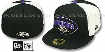 Ravens NFL RETRO PATCH Black-White Fitted Hat by New Era