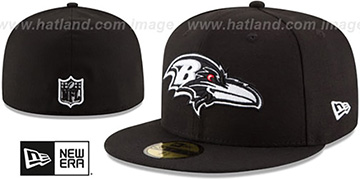 Ravens 'NFL TEAM-BASIC' Black-White Fitted Hat by New Era