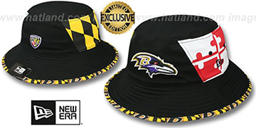 Ravens PANEL MARYLAND FLAG BUCKET Hat by New Era