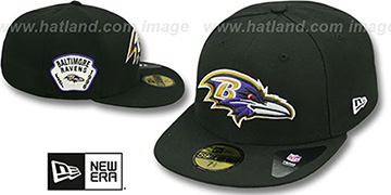 Ravens 'SIDE TEAM-PATCH' Black Fitted Hat by New Era