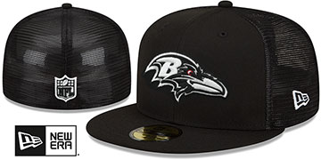 Ravens 'TEAM-BASIC TRUCKER' Black-White Fitted Hat by New Era