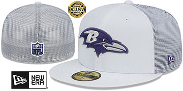 Ravens TEAM-BASIC TRUCKER White Fitted Hat by New Era