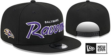 Ravens TEAM-SCRIPT SNAPBACK Black Hat by New Era