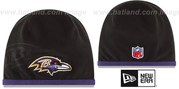 Ravens TECH-KNIT STADIUM Black-Purple Knit Beanie Hat by New Era