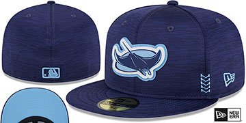 Rays 2024 ONFIELD CLUBHOUSE Heather Navy Fitted Hat by New Era