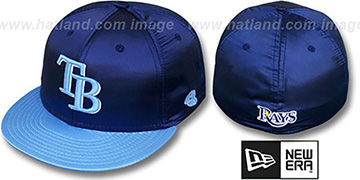 Rays 2T SATIN CLASSIC Navy-Sky Fitted Hat by New Era