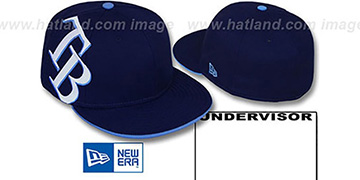 Rays SIDEWINGER Navy Fitted Hat by New Era