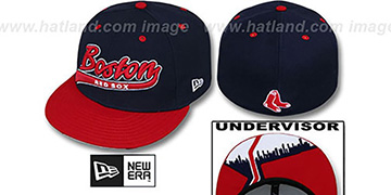 Red Sox CITY-SCRIPT Navy-Red Fitted Hat by New Era