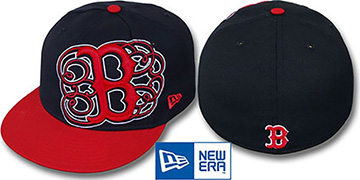 Red Sox 'DUBCHA' Navy-Red Fitted Hat by New Era