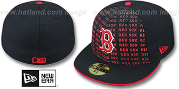 Red Sox FONT-FADEOUT Navy Fitted Hat by New Era