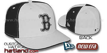 Red Sox 'PINWHEEL' White-Black Fitted Hat by New Era